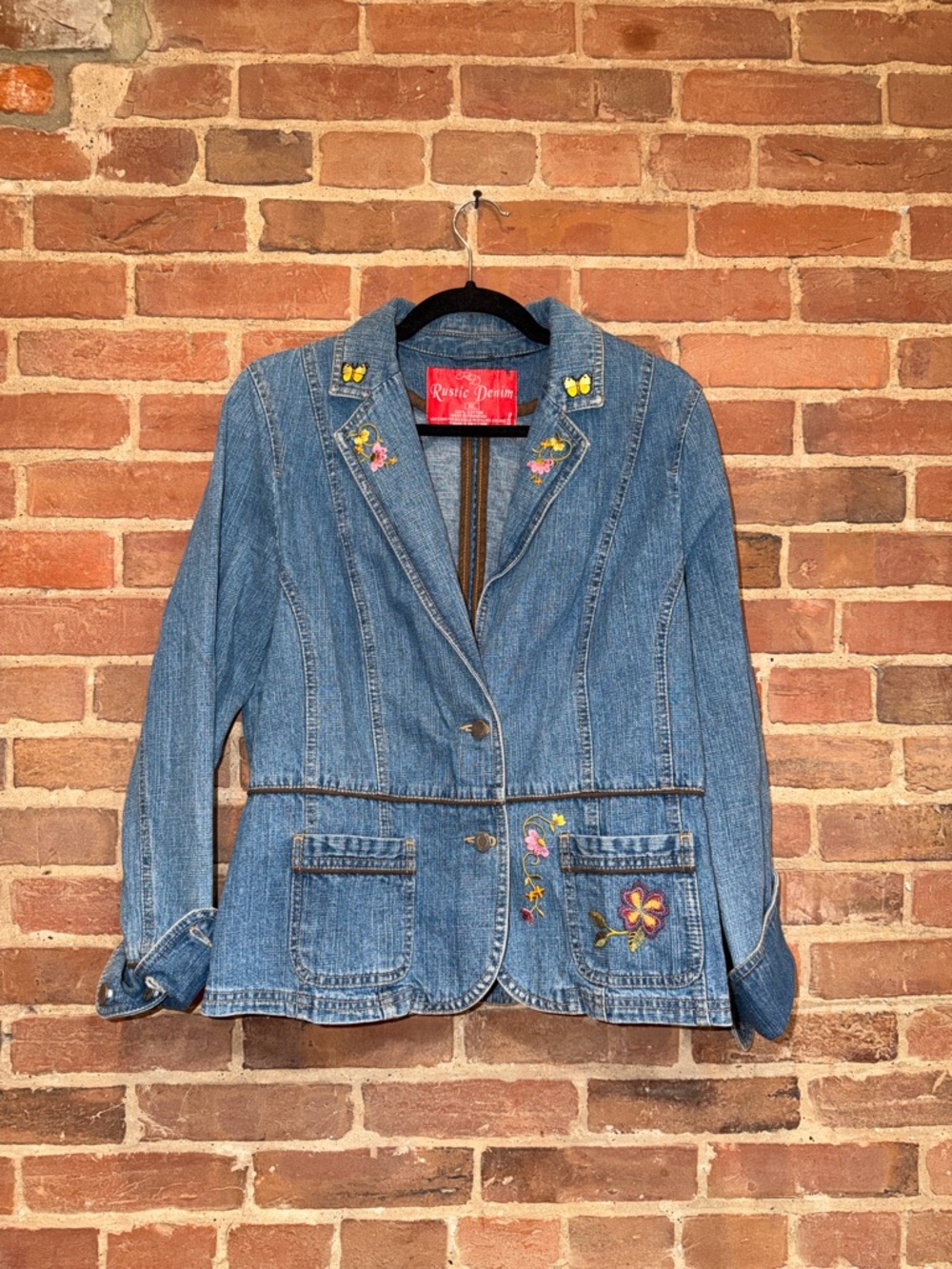Women's Embroidered Blue Denim Jacket